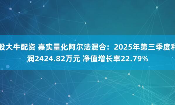 股大牛配资 嘉实量化阿尔法混合：2025年第三季度利润2424.82万元 净值增长率22.79%